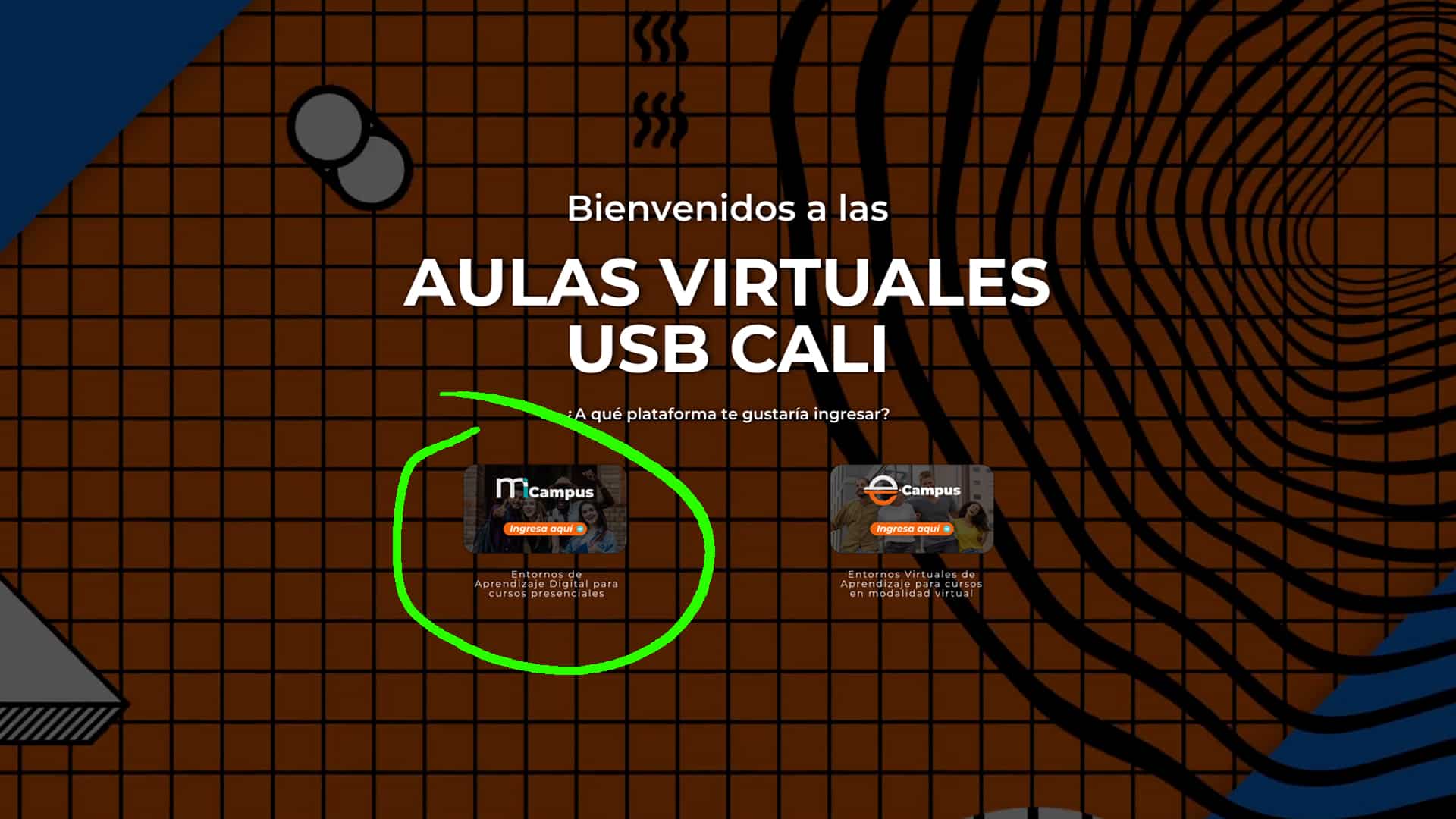 Selección de miCampus en el portal Aulas Virtuales